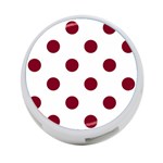 Polka Dots - Burgundy Red on White 4-Port USB Hub (One Side)