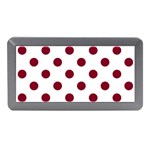 Polka Dots - Burgundy Red on White Memory Card Reader (Mini)