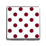 Polka Dots - Burgundy Red on White Memory Card Reader (Square)
