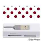 Polka Dots - Burgundy Red on White Memory Card Reader (Stick)