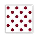 Polka Dots - Burgundy Red on White Memory Card Reader with Storage (Square)