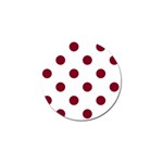 Polka Dots - Burgundy Red on White Golf Ball Marker (4 pack)