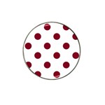 Polka Dots - Burgundy Red on White Hat Clip Ball Marker (10 pack)