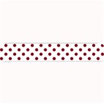 Polka Dots - Burgundy Red on White Small Bar Mat
