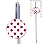 Polka Dots - Burgundy Red on White Book Mark