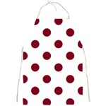 Polka Dots - Burgundy Red on White Full Print Apron