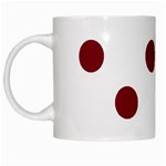 Polka Dots - Burgundy Red on White White Mug