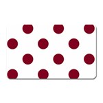 Polka Dots - Burgundy Red on White Magnet (Rectangular)