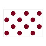 Polka Dots - Burgundy Red on White Sticker A4 (100 pack)