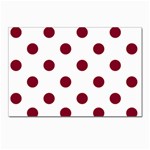Polka Dots - Burgundy Red on White Postcard 4 x 6  (Pkg of 10)
