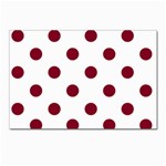 Polka Dots - Burgundy Red on White Postcard 5  x 7 