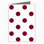 Polka Dots - Burgundy Red on White Greeting Card