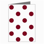Polka Dots - Burgundy Red on White Greeting Cards (Pkg of 8)