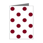 Polka Dots - Burgundy Red on White Mini Greeting Card