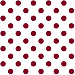 Polka Dots - Burgundy Red on White ScrapBook Page 12  x 12 