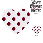 Polka Dots - Burgundy Red on White Multi-purpose Cards (Heart)