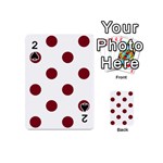 Polka Dots - Burgundy Red on White Playing Cards 54 (Mini)