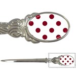 Polka Dots - Burgundy Red on White Letter Opener