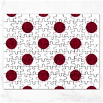 Polka Dots - Burgundy Red on White Jigsaw Puzzle (Rectangular)