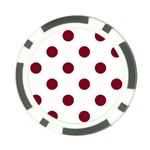 Polka Dots - Burgundy Red on White Poker Chip Card Guard