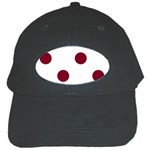 Polka Dots - Burgundy Red on White Black Cap