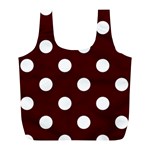 Polka Dots - White on Bulgarian Rose Red Full Print Recycle Bag (L)