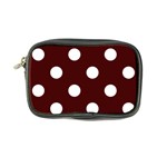 Polka Dots - White on Bulgarian Rose Red Coin Purse