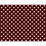 Polka Dots - White on Bulgarian Rose Red Collage 11  x 14 