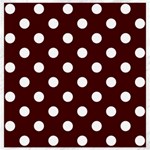 Polka Dots - White on Bulgarian Rose Red Canvas 16  x 16 