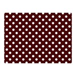 Polka Dots - White on Bulgarian Rose Red Double Sided Flano Blanket (Mini)