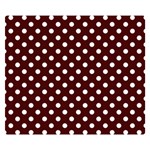 Polka Dots - White on Bulgarian Rose Red Double Sided Flano Blanket (Small)