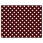 Polka Dots - White on Bulgarian Rose Red Double Sided Flano Blanket (Medium)