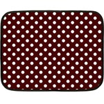 Polka Dots - White on Bulgarian Rose Red Fleece Blanket (Mini)