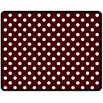 Polka Dots - White on Bulgarian Rose Red Fleece Blanket (Medium) (One Side)