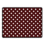 Polka Dots - White on Bulgarian Rose Red Fleece Blanket (Small) (One Side)