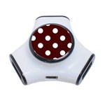 Polka Dots - White on Bulgarian Rose Red Portable USB Hub (One Side)