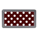 Polka Dots - White on Bulgarian Rose Red Memory Card Reader (Mini)