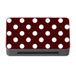 Polka Dots - White on Bulgarian Rose Red Memory Card Reader with CF