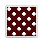 Polka Dots - White on Bulgarian Rose Red Memory Card Reader with Storage (Square)