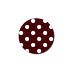 Polka Dots - White on Bulgarian Rose Red Golf Ball Marker