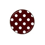 Polka Dots - White on Bulgarian Rose Red Hat Clip Ball Marker