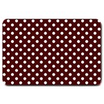 Polka Dots - White on Bulgarian Rose Red Large Doormat
