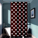 Polka Dots - White on Bulgarian Rose Red Shower Curtain 36  x 72  (Stall)