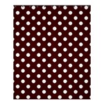 Polka Dots - White on Bulgarian Rose Red Shower Curtain 60  x 72  (Medium)