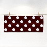 Polka Dots - White on Bulgarian Rose Red Hand Towel