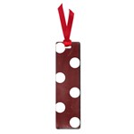 Polka Dots - White on Bulgarian Rose Red Small Book Mark