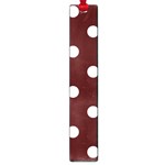 Polka Dots - White on Bulgarian Rose Red Large Book Mark