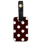 Polka Dots - White on Bulgarian Rose Red Luggage Tag (One Side)