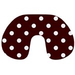 Polka Dots - White on Bulgarian Rose Red Travel Neck Pillow