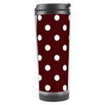 Polka Dots - White on Bulgarian Rose Red Travel Tumbler
